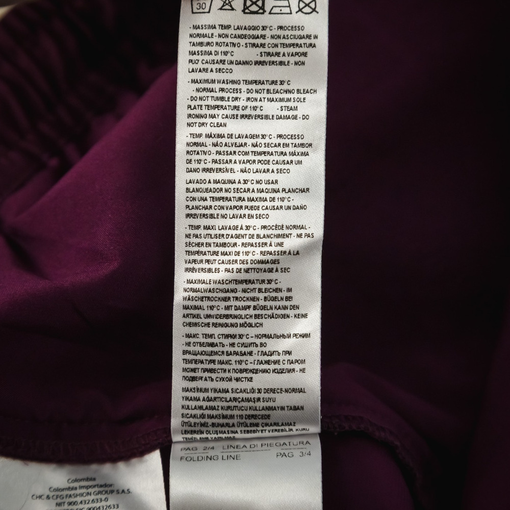 Armani Exchange Size 14 Purple Pull On Drawstring Ankle Length Satin Pants - Picture 7 of 8